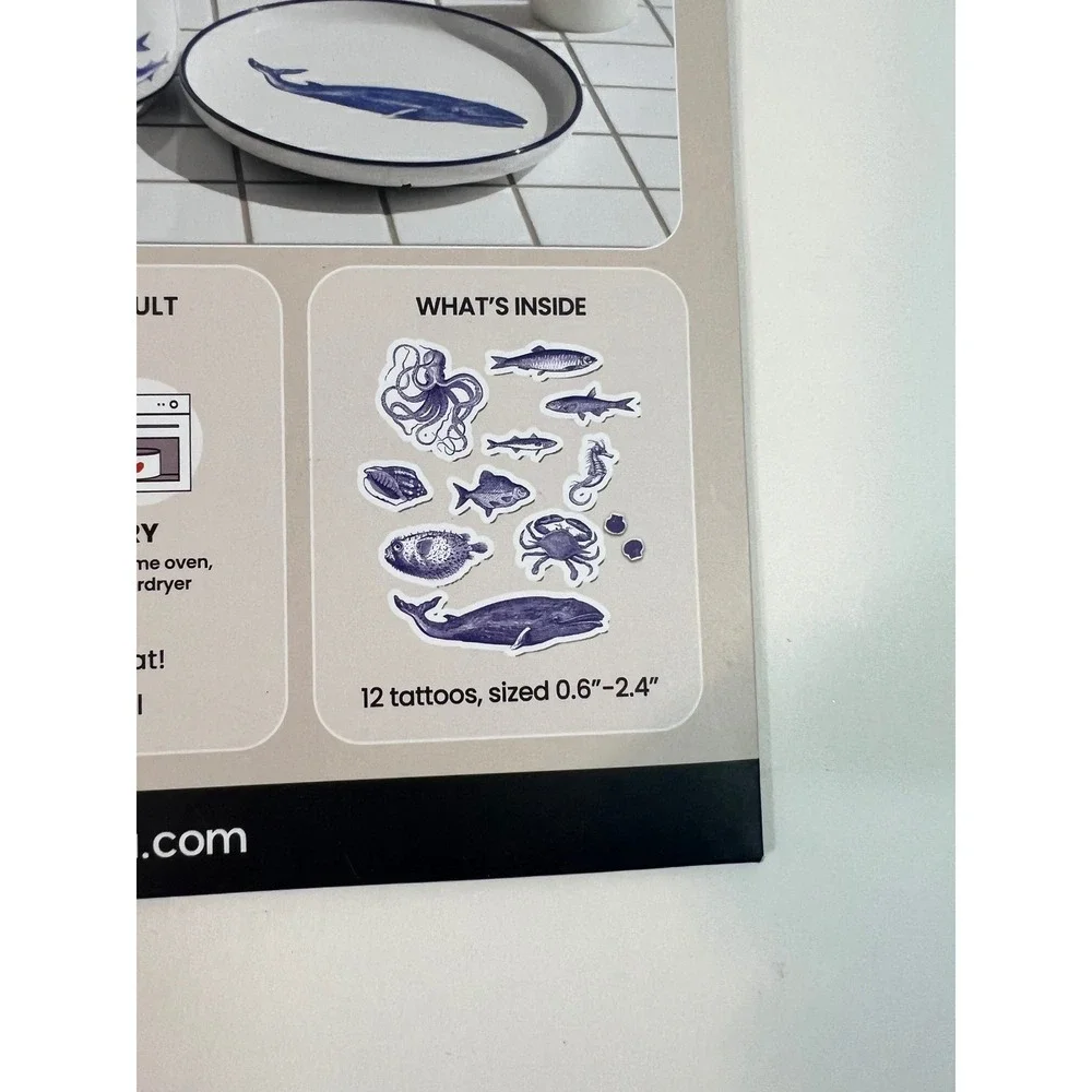 Suteka Home Decor Tattoos Sea Creatures 12 Tattoos Food Safe Easy DIY‎ NIP